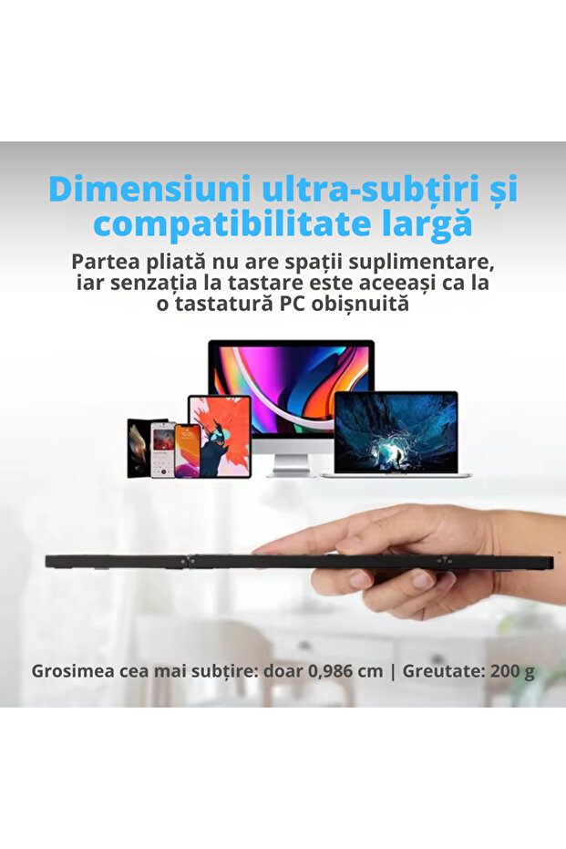 Foldable, universal, tri-fold wireless keyboard with free wireless mouse, Bluetooth multi-device - 6