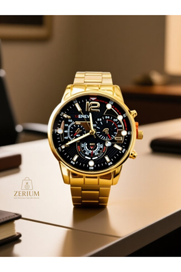 Modern Tarz Yuvarlak Kadranlı Modern Erkek Kol Saati - 5