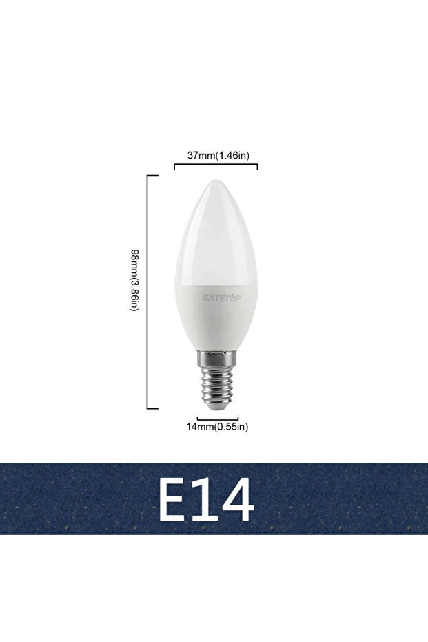 7W AC220-240V أبيض بارد 6000K E14 4 قطع لمبة شمعة LED C37 E14 E27 B22 220V مصباح موفر للطاقة 3W 5