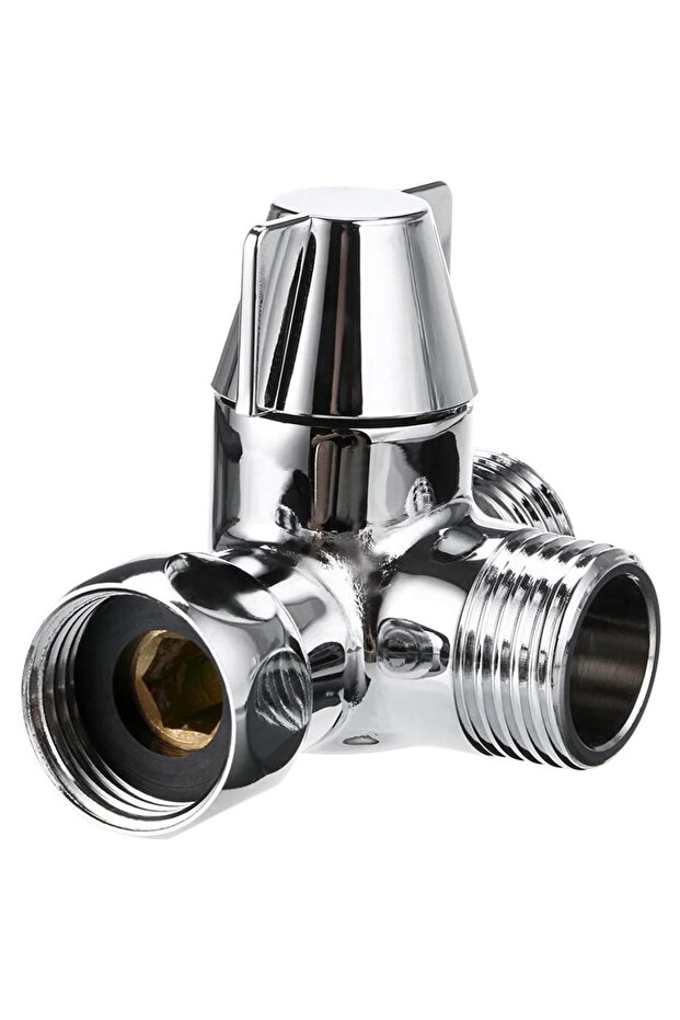 A Brass Diverter Splitter Switch T-Adapter Toilet 1/2 inch Valve 3 Way Water Home Hose Replacement .