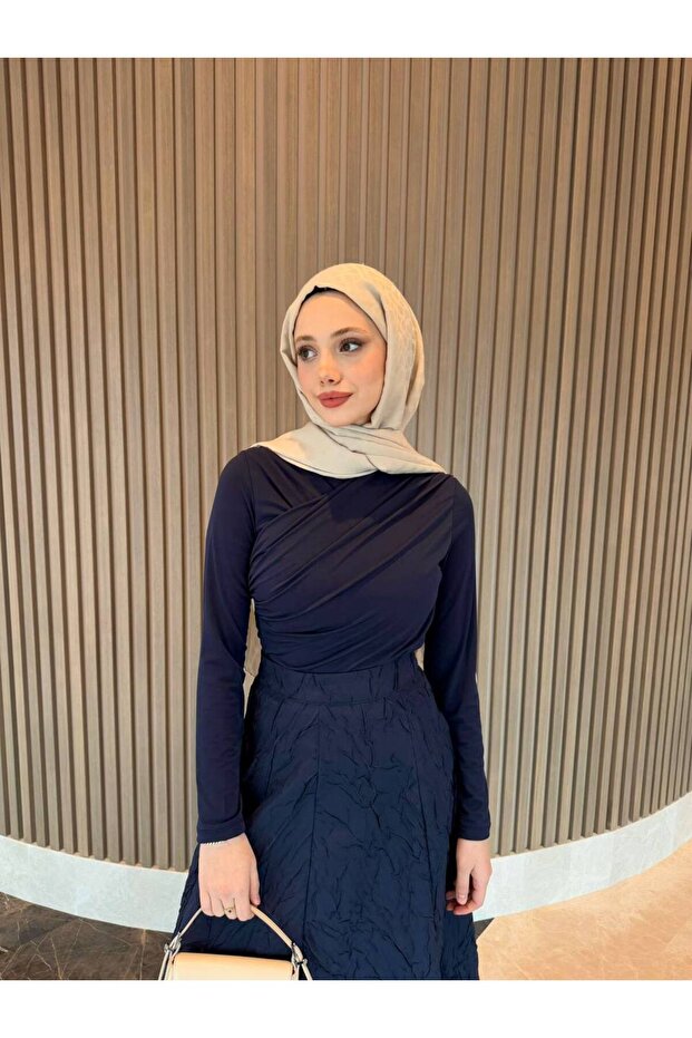 Drapeli Tesettür Kadın Bluz - 1