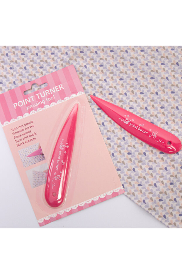 1PC Pink Pink Point Turner & Seam Creaser - 3-in-1 Sashiko Awl Fabric Scoring Tool Quilting Presser