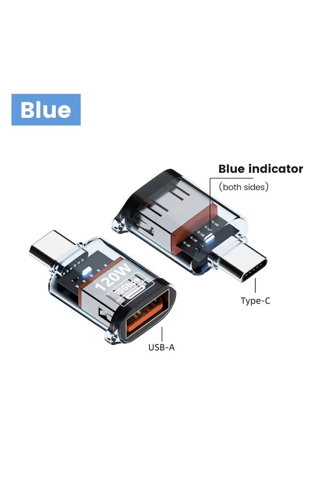 Blue C Male to U USB3.2 Adapter 10Gbps, 120W USB C Female to USB Male/USB Type-C Male to USB Female