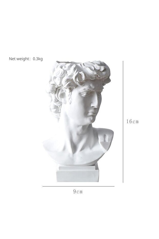 WYY0007-L 16.5cm Ins Nordic David Vase Hydroponic Vase Ornaments Flower Pot Makeup Brush Storage Buc