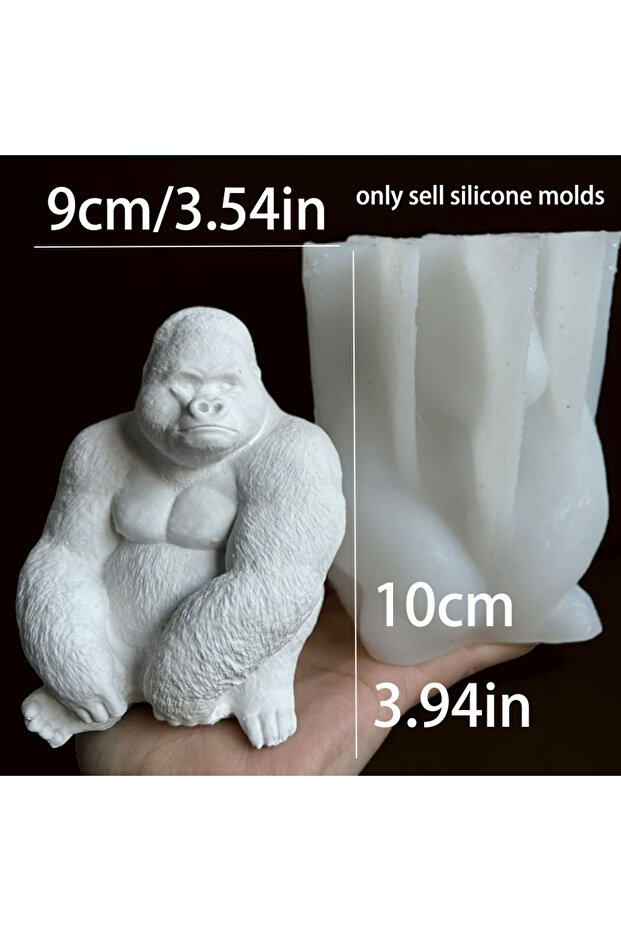 mold Gorilla Plaster Mold DIY Home Crafts Ornament Resin Candle Silicone Mold Orangutan Animal Mold