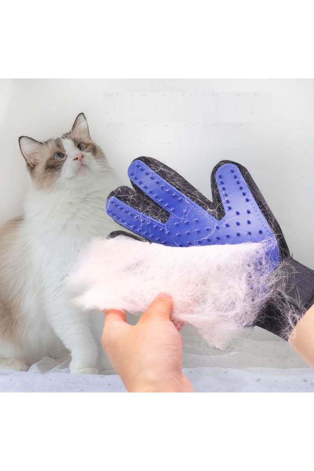 Right Blue Pet Glove Cat Grooming Glove Cat Hair Deshedding Brush Gloves Dog Comb for Cats Bath Hair