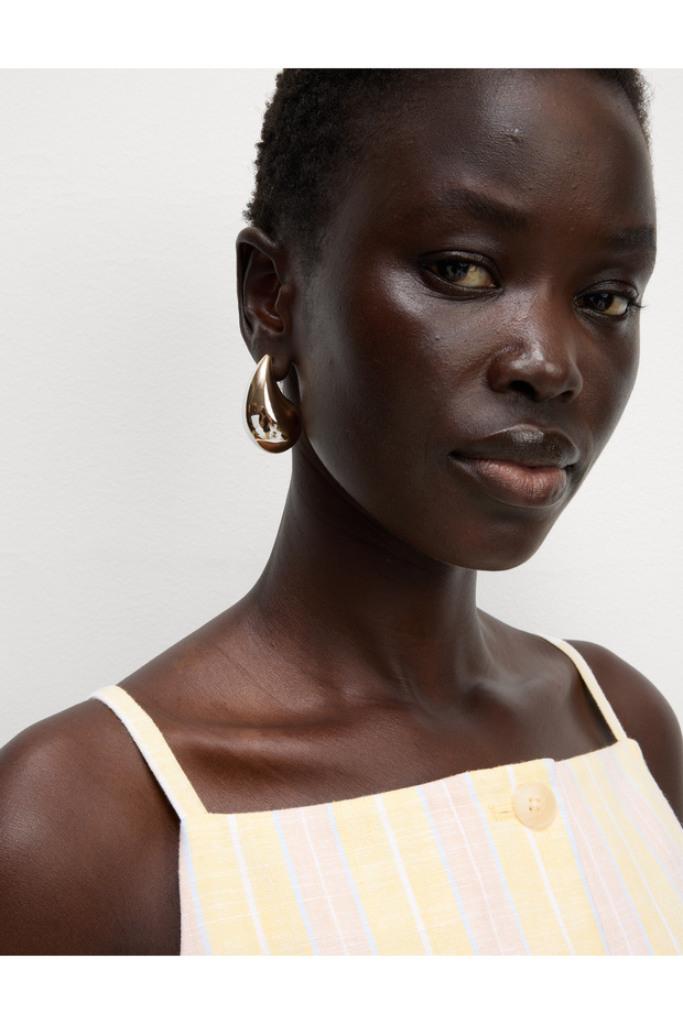 Çizgili Keten Üst - 5