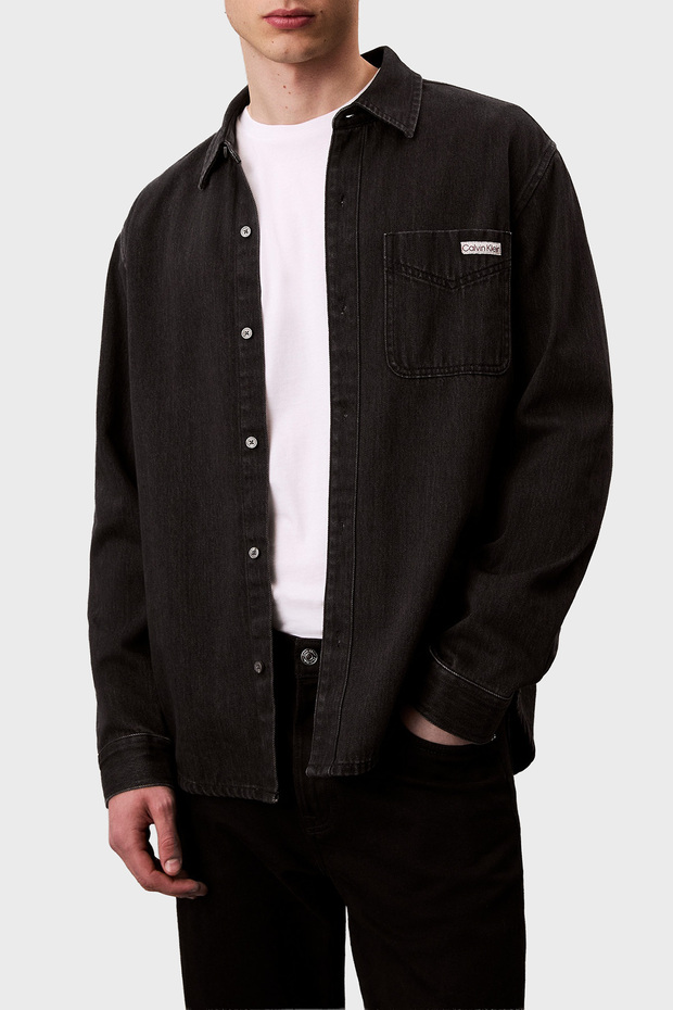 Calvin Klein Pamuklu Regular Fit Klasik Yaka Tek Cepli Kot Gömlek LV04RD765G57L Erkek KOT GÖMLEK LV0 - 1