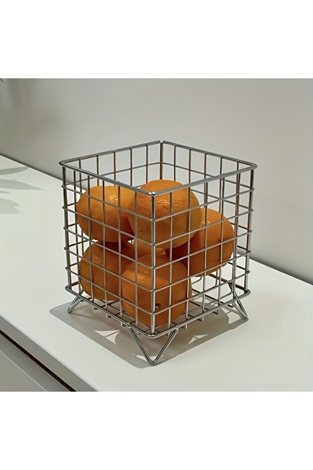 Silver 1pc Office Desk Storage Basket - Multi-functional Storage Basket, Shelf Basket