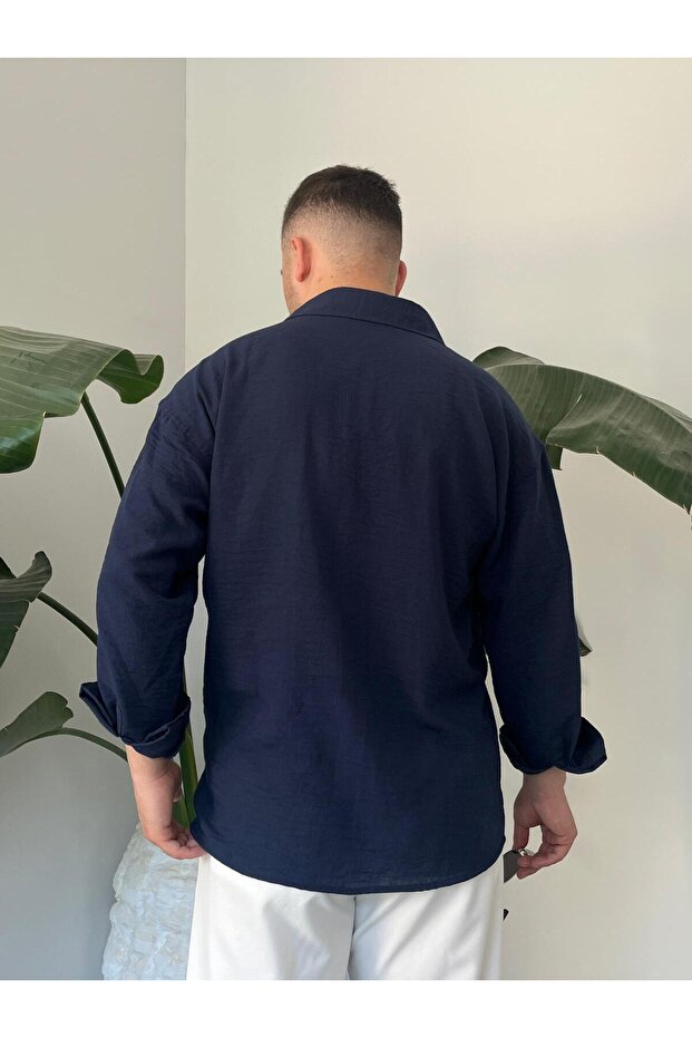 Keten Oversize Gömlek - 2