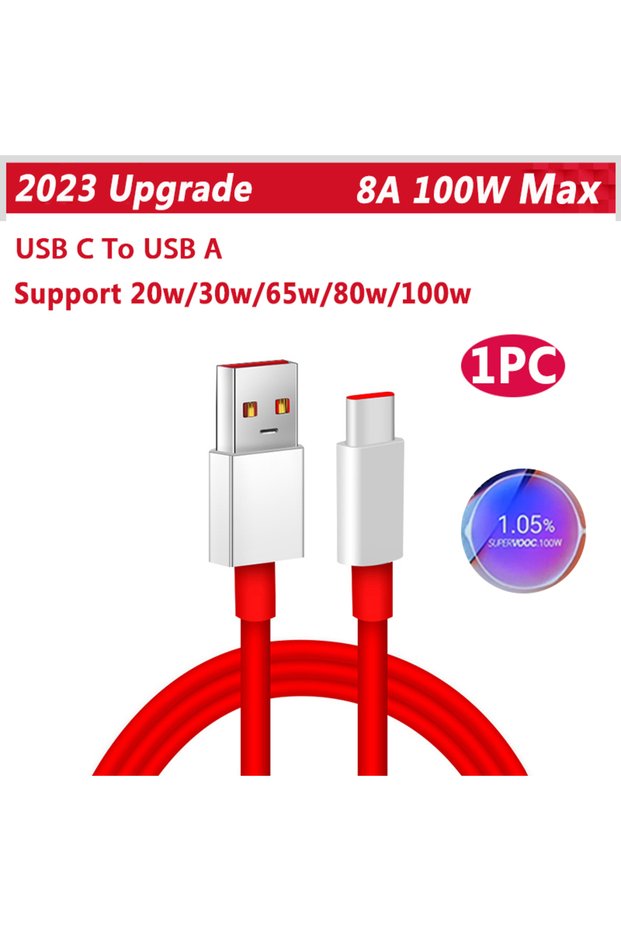 1m usb c to a cable Original Cable Supervooc 150w 100w 80w Usb Type C Warp Charge 65w Cables
