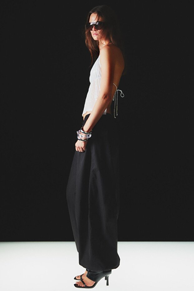 Halter yaka pullu top - 4