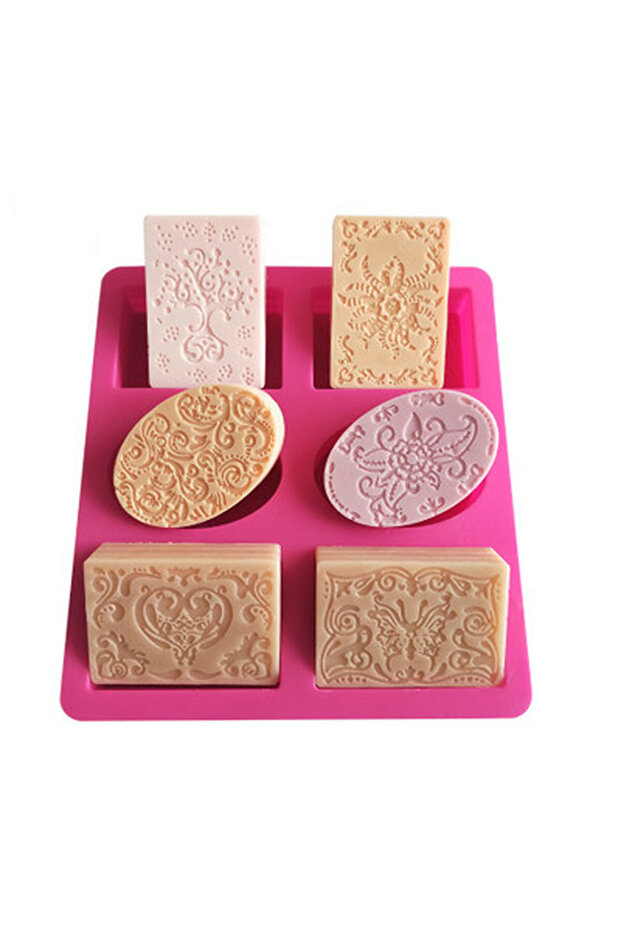 6 Holes 3D Silicone Soap Mold Soap Making Moulds Supplies Candle Form Resin Craft Home Decor