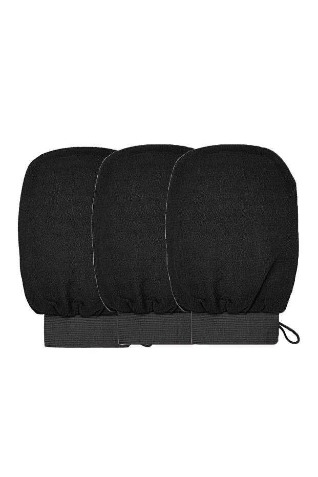 3PCS Black 3PCS Shower Scrub Gloves Bath Back Scrub Dead Skin Facial Massage Gloves Bathing Cleaning
