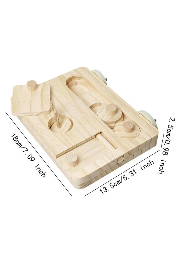 18x13.5x2.5cm Wooden Bird Foraging Puzzle Toy Parrot Enrichment Toy for Small Animals Rabbits Guinea