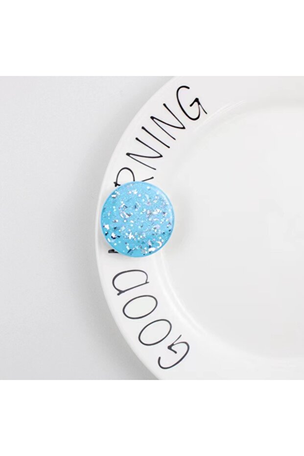 Sky Blue Round Glitter Phone Holder Ring Holder Universal Mobile Phone Finger Grip Holder Is Suitabl