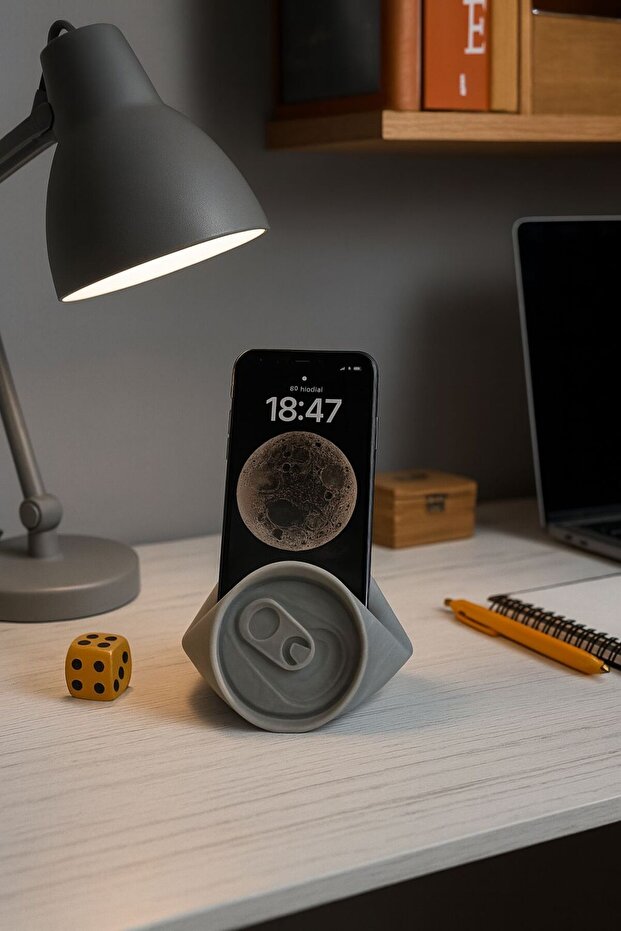 حامل هاتف على شكل صندوق مشروبات، حامل هاتف مزخرف على سطح الطاولة، ملحق للهاتف