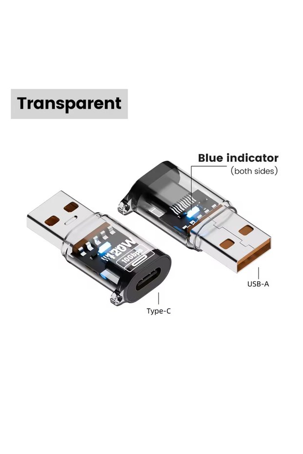 Transpar U Male to C USB3.2 Adapter 10Gbps, 120W USB C Female to USB Male/USB Type-C Male to USB Fem