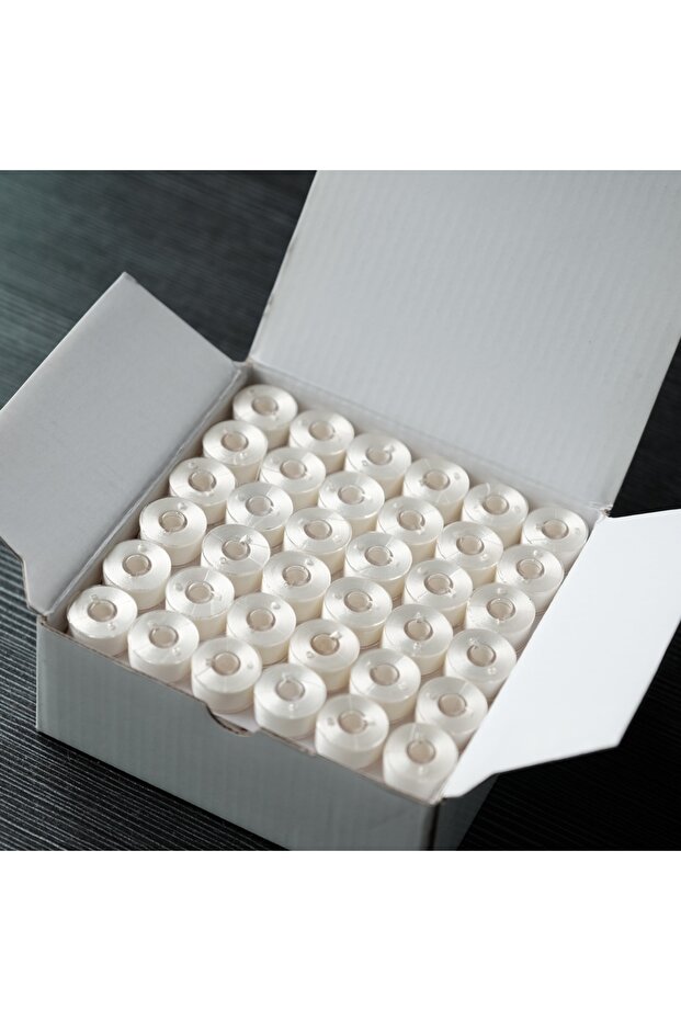 Plastic Sided Size A White 144PCS Style A Class 15 Plastic Sided Prewound Bobbin Thread 144Pcs 60WT