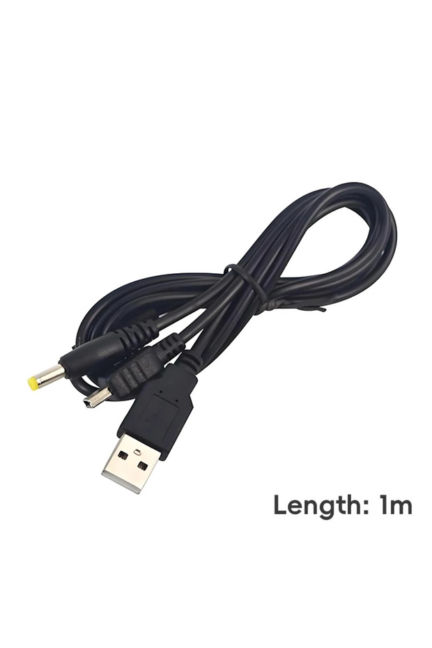 black DATA FROG 2 in 1 USB Charger For PSP 1000 2000 3000 Game Console Replace USB Data Cable + Char - 1