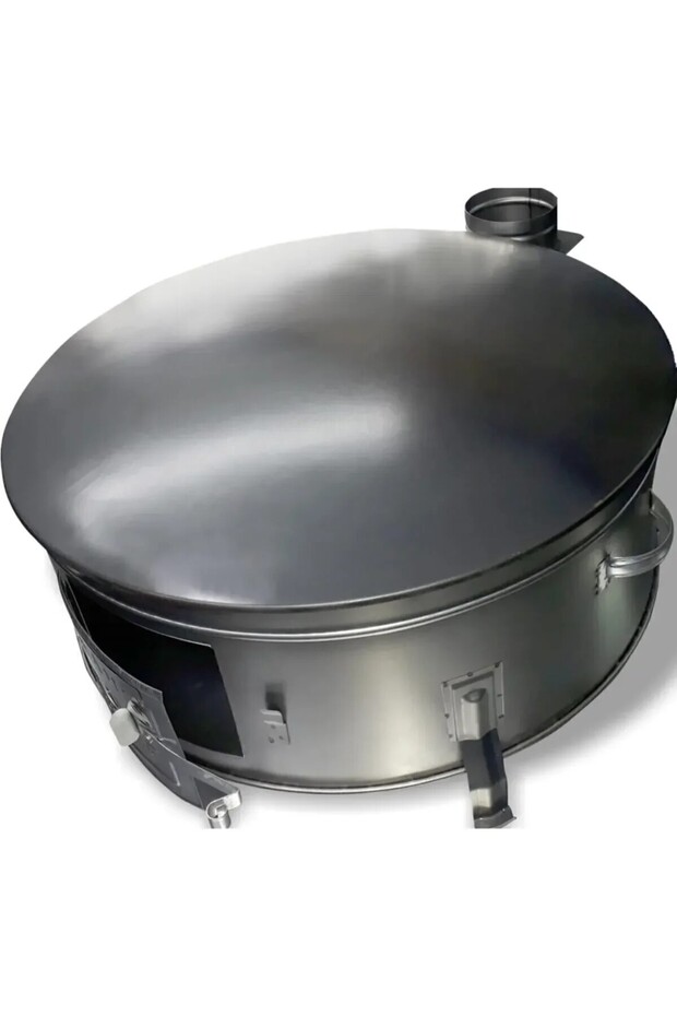 80 cm Ekmek Yufka Gözleme Bazlama Sobası Cift Saclı Soba Olarak Kullanım Ters Cevirip Et Kavurma - 1