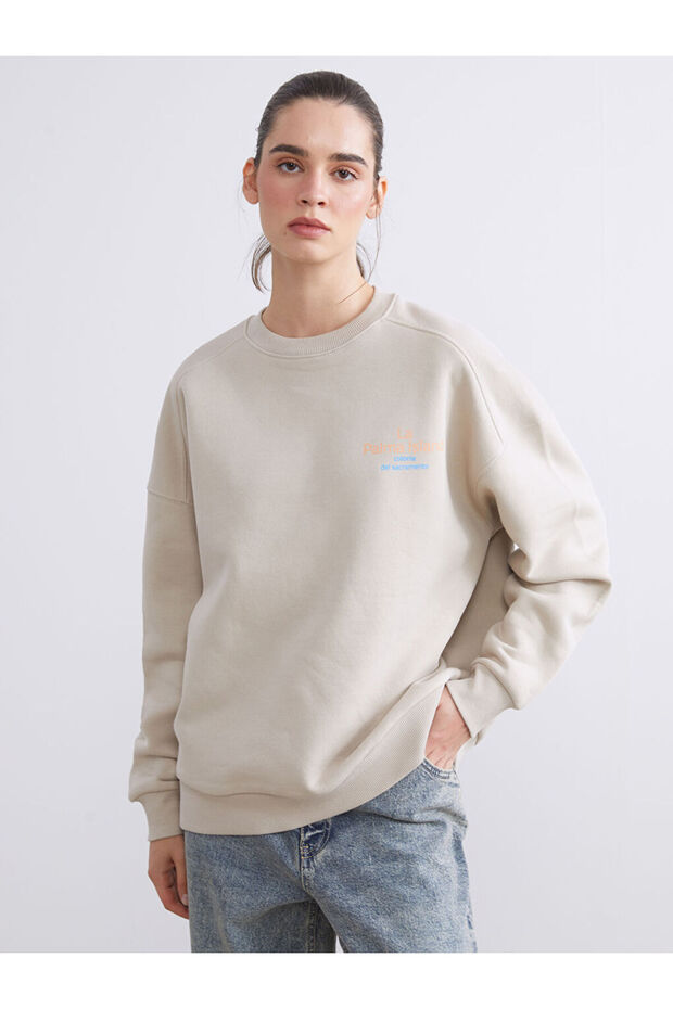 Lcw Visionprinted Oversize Women's Thick Sweatshirt
