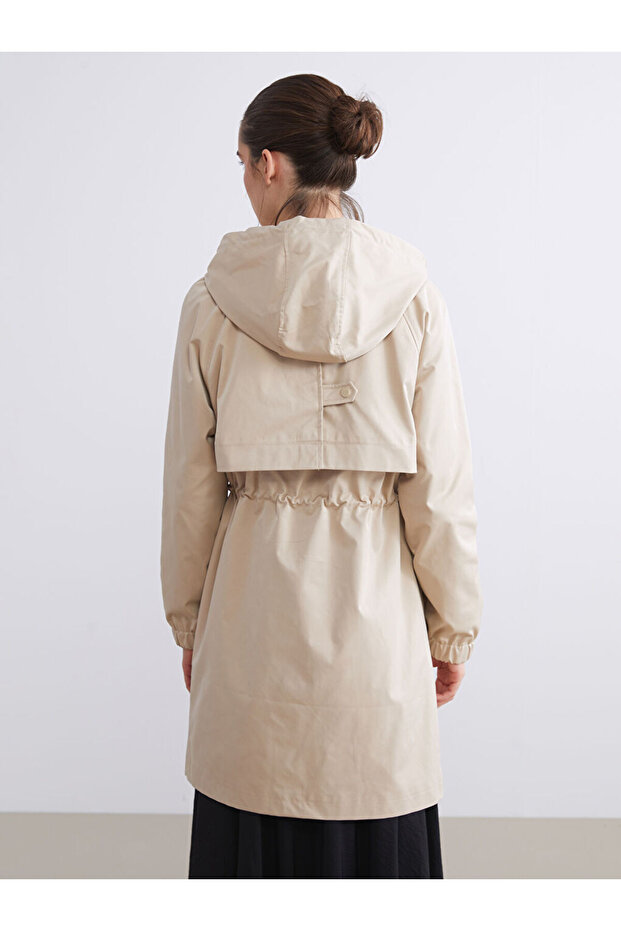 Shining Store'dan Işıltılı Seçimler | Kapüşonlu Kadın Trençkot - 5