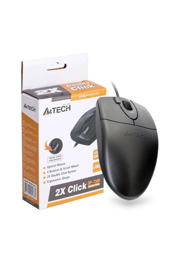 A4-TECH OP-620D 2X CLİCK USB OPTİK MOUSE SİYAH - 5