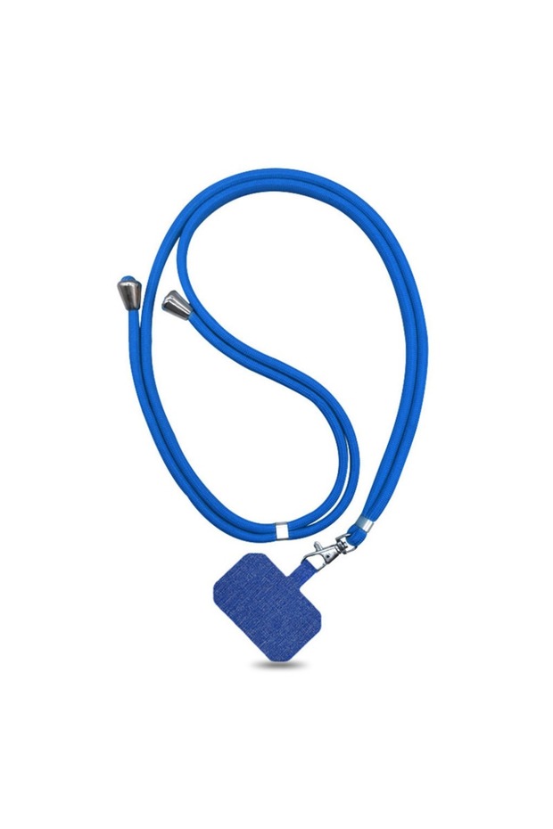 blue 1.5mm Colorful Phone Lanyard with Patch Adjustable Mobile Phone Hanging Rope Neck Straps Anti-l