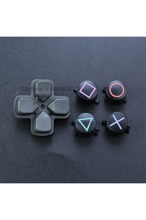 Gray 5 in 1 JCD 1Set Plastic button For PS4 ABXY Buttons Circle Square Triangle ABXY Cross Button R - 1