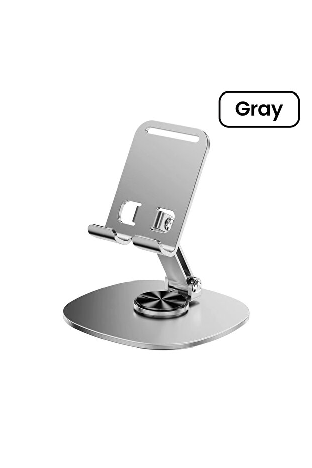 حامل تابلت محمول قابل للطي من Gray Elough، يدور 360 درجة، مناسب لأجهزة iPad وiPhone 15، سهل الاستخدام على سطح المكتب...