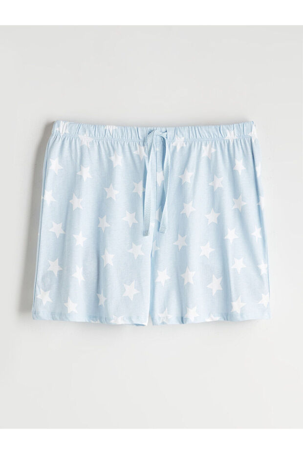 Yıldız Desenli Kadın Şortlu Pijama Takımı - 4