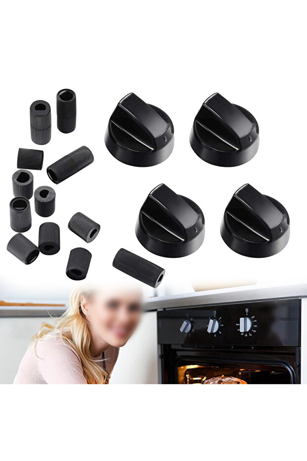 مقابض تحكم مع محولات مجموعة مقابض تحكم متعددة الاستخدامات ومقابض و 12 قطعة محولات للمواقد والأفران... - 5