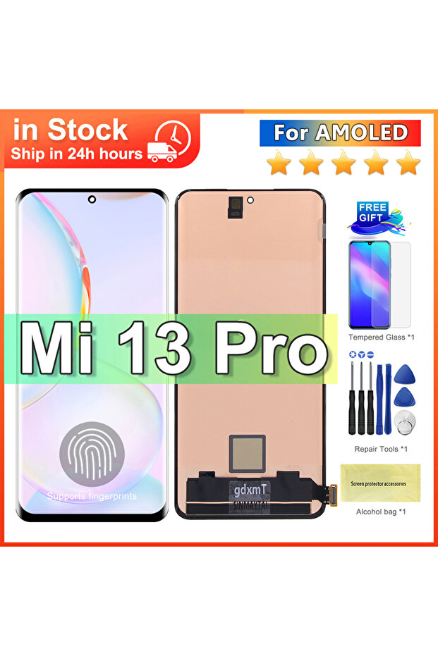 Black With Frame AMOLED Screen Replacement for Mi 13 pro 2210132G 2210132C with LCD Display Touch D - 8