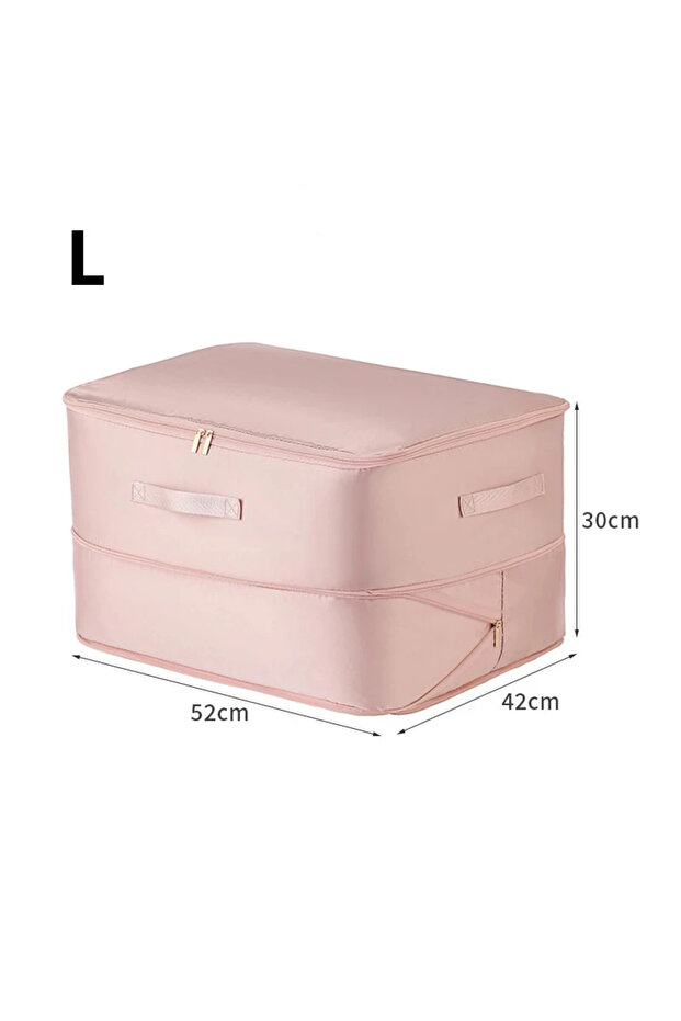1pc Pink-L Material Compression Packing Cube Dustproof Foldable Compressed Storage Bag Large Capacit