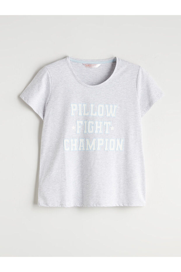 Yıldız Desenli Kadın Şortlu Pijama Takımı - 2
