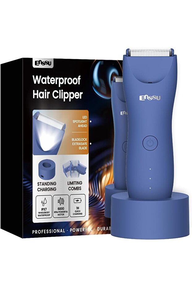 Body Trimmer for Men with Recharge Dock for Chest, Beard, and Pubic Hair