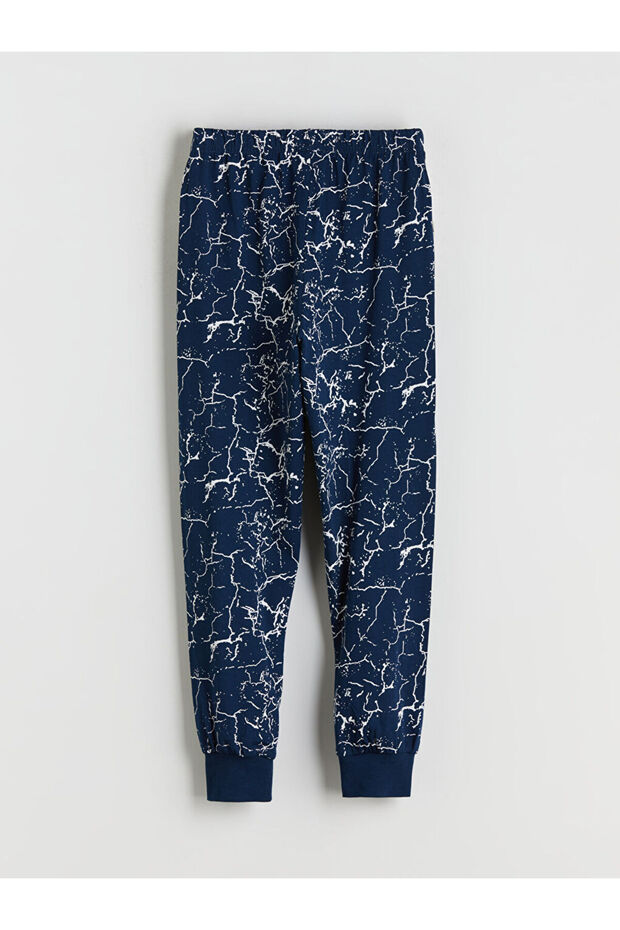 Lacivert Beli Lastikli Erkek Çocuk Pijama Alt 2'li - 4