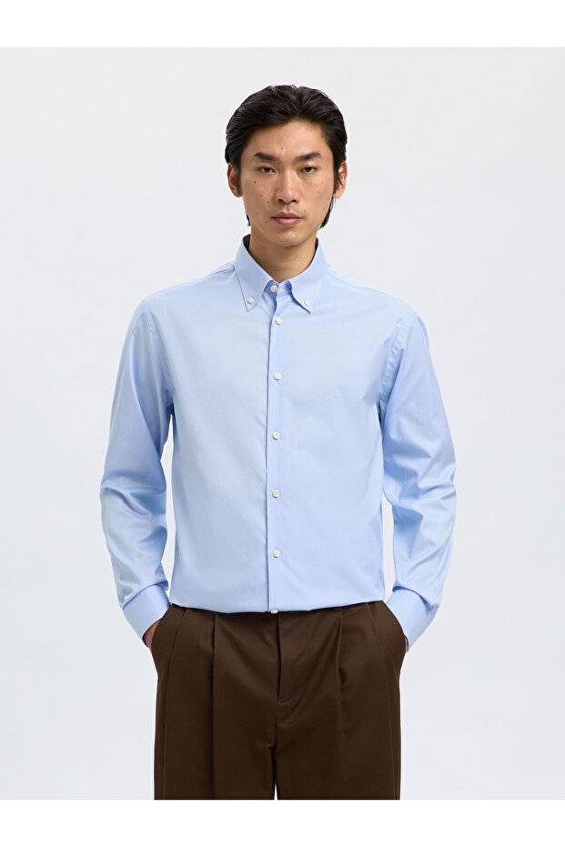 Button Down Hemd Regular Fit Baumwoll - 1