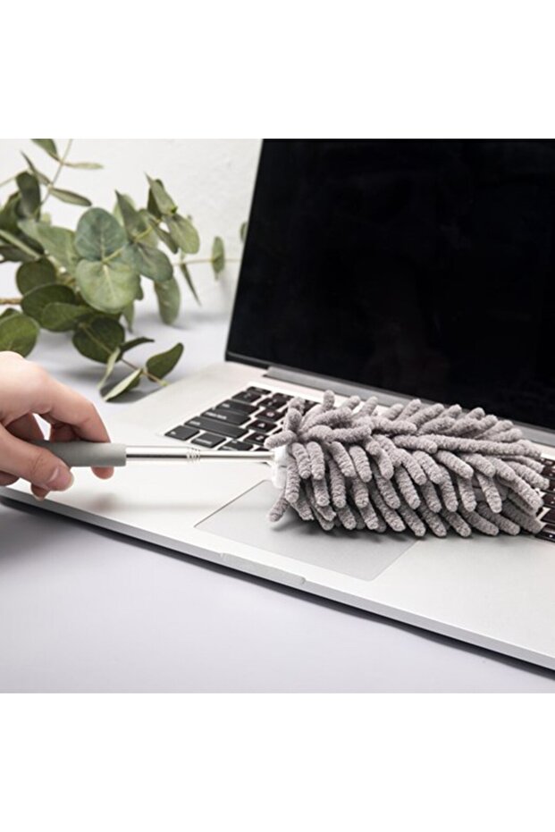 Microfiber Cleaning Mop, 2 Removable Heads, Extendable Handle, Gray - 3