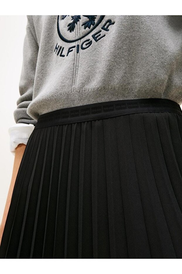 FLUID PLEATED PULL ON MIDI SKIRT - 2