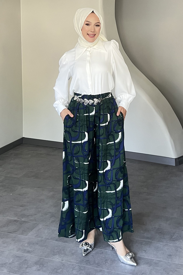 Paint Patterned Loose Pants - 4