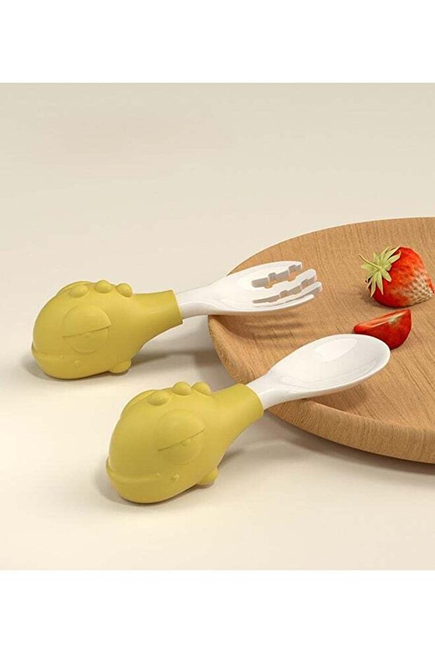 Dinosaur Fork Spoon Pkt - Yellow