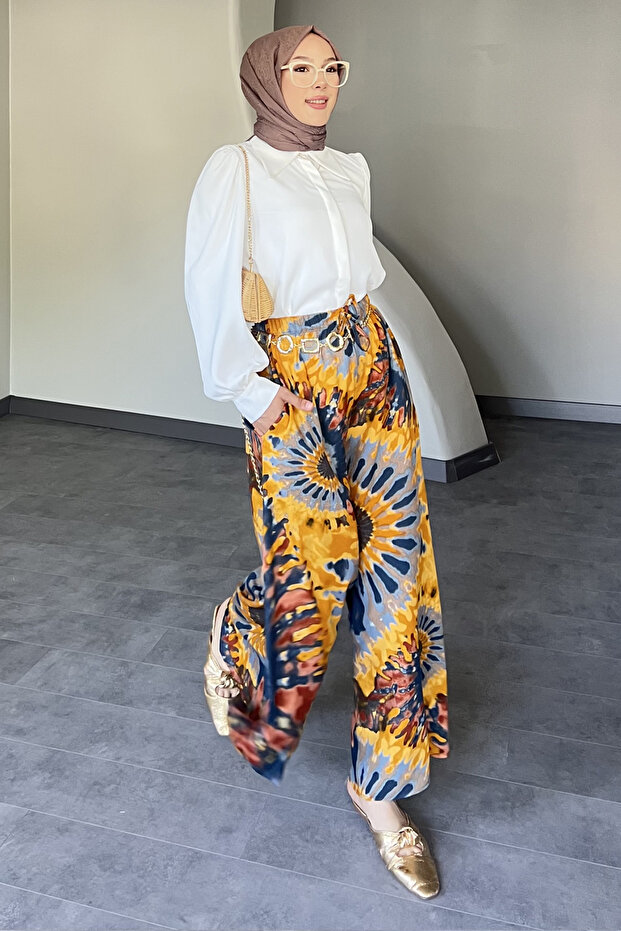 Sunflower Patterned Casual Pants - 2