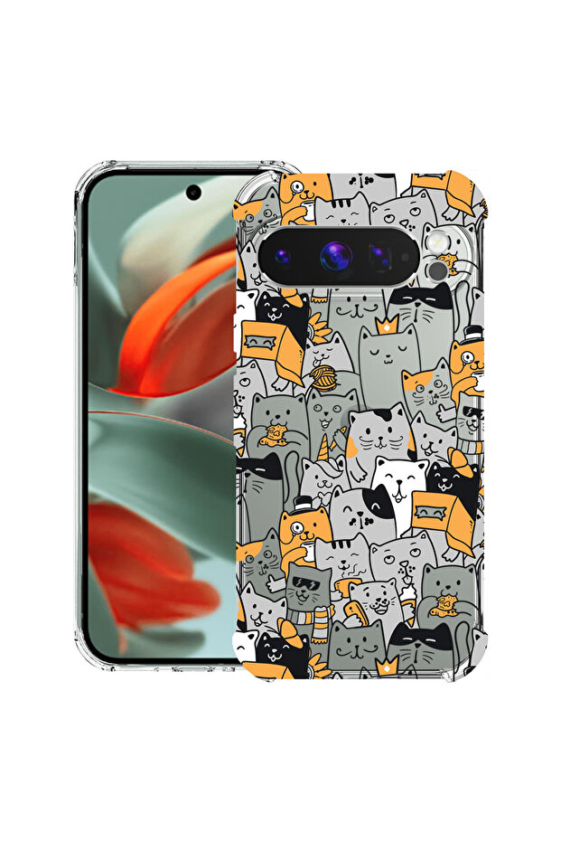 Husa Anti Shock Case compatible with Google Pixel 10 Pro / Pixel 10, Cat Patterna