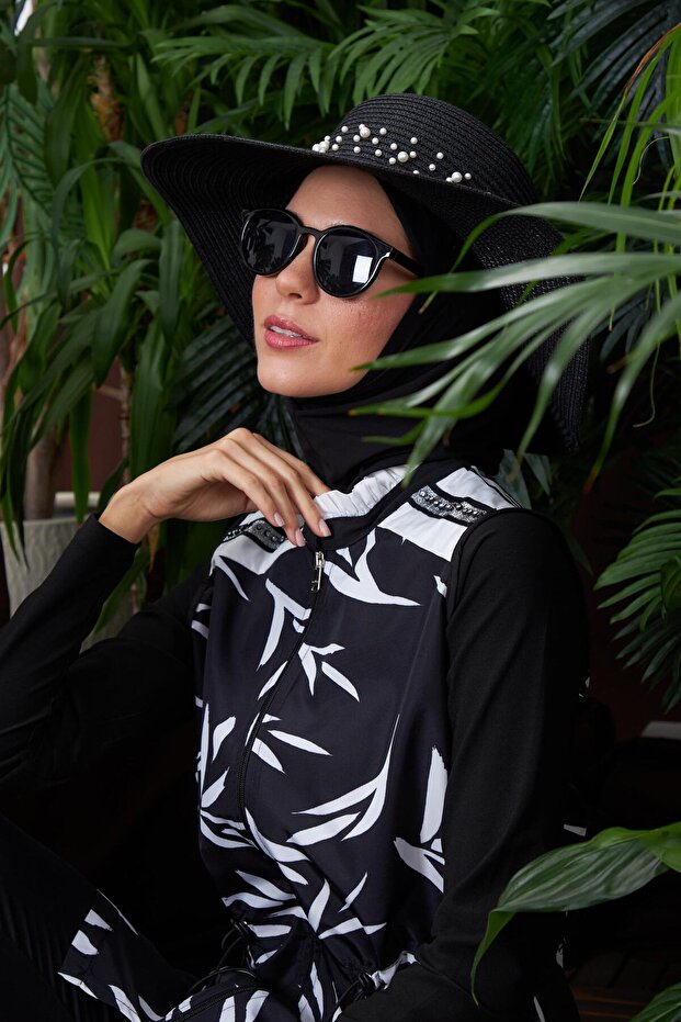 ŞERİT İNCİLİ HASIR ŞAPKA - 7