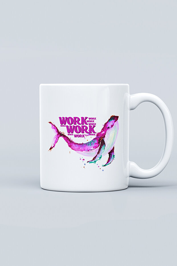 كوب مطبوع عليه "عمل عمل" قابل للغسل في الغسالة - 6