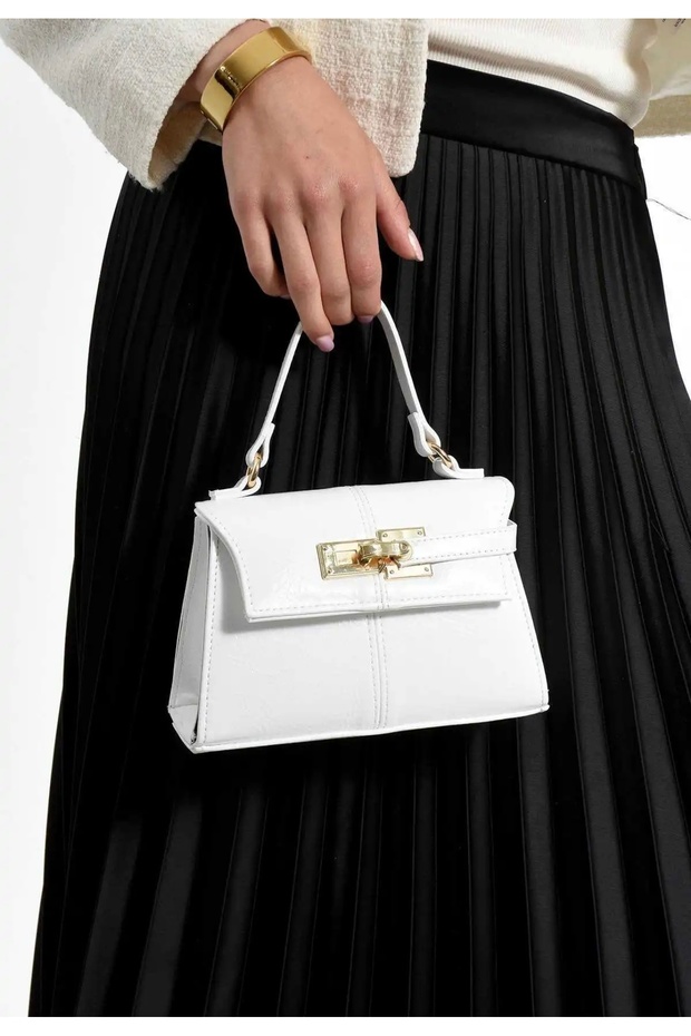 Women's Elegant White Hand and Shoulder Bag