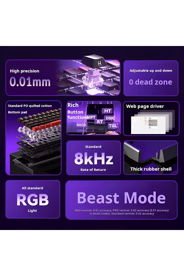Win68 He Max Manyetik Klavye Rapid Trigger Wing Chun Switch 8000Hz RGB TKL Hot Swap Oyuncu Klav - 3