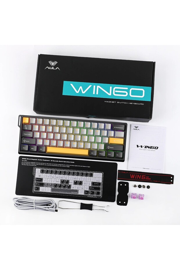 Win60 He Max Manyetik Klavye Rapid Trigger Wing Chun Switch 8000Hz RGB TKL Hot Swap Oyuncu Klav - 8